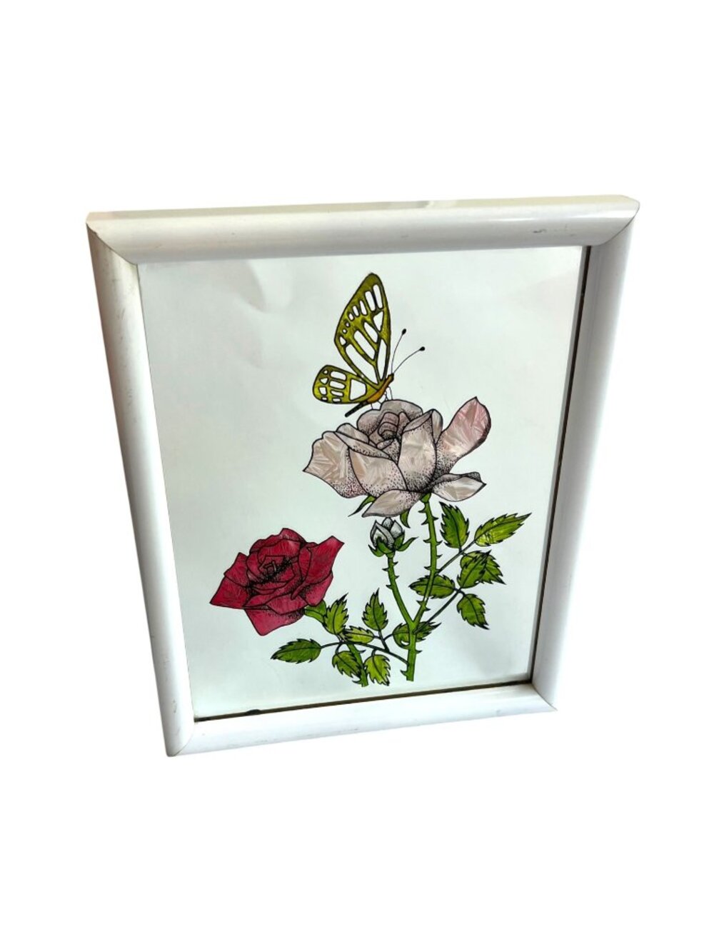 Vintage Roses with Butterfly Mirror
